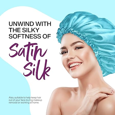 FABSKIN Luxury Satin Silk Hair Bonnet Cap for Sleeping with Satin Scrunchie | For Women & Girls | For Curly & All Hair Types - Wine - Image 4